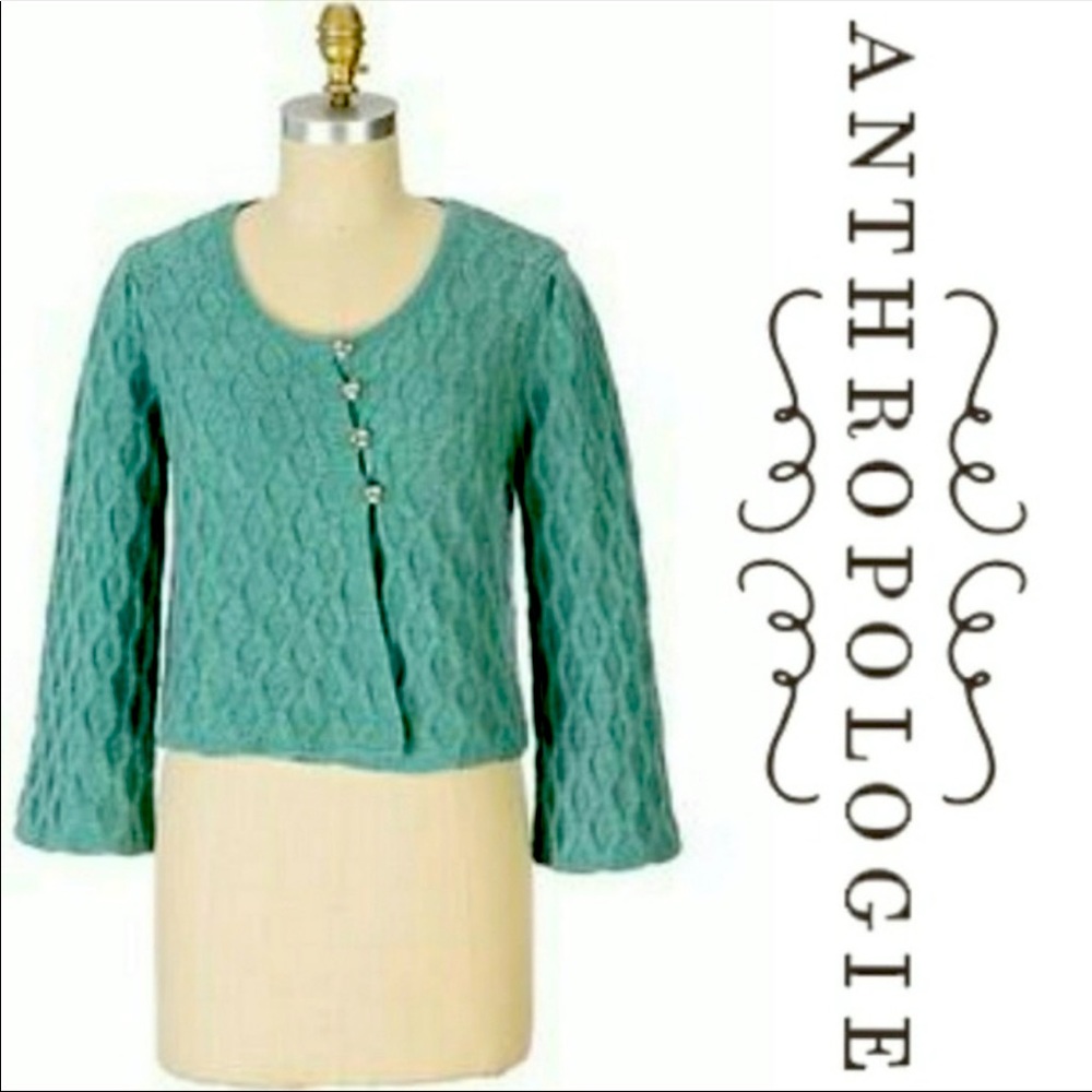 Anthro Charlie & Robin wool sweater w/ rhinestones